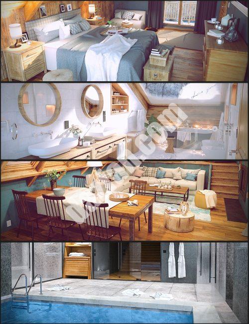 [daz合集] 冬季度假屋套餐-DAZ爱好者