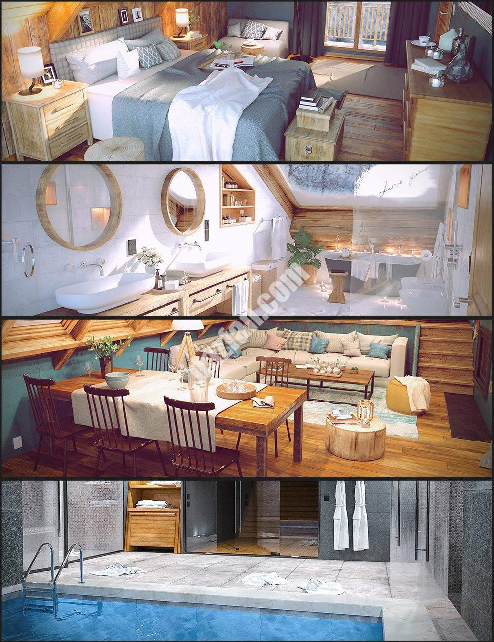 [daz合集] 冬季度假屋套餐-DAZ爱好者