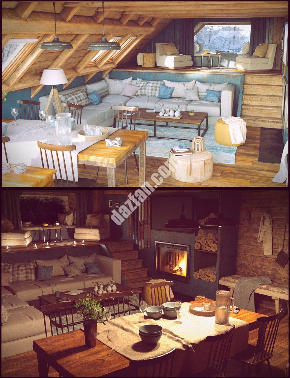 [daz场景] 寒假客厅-DAZ爱好者