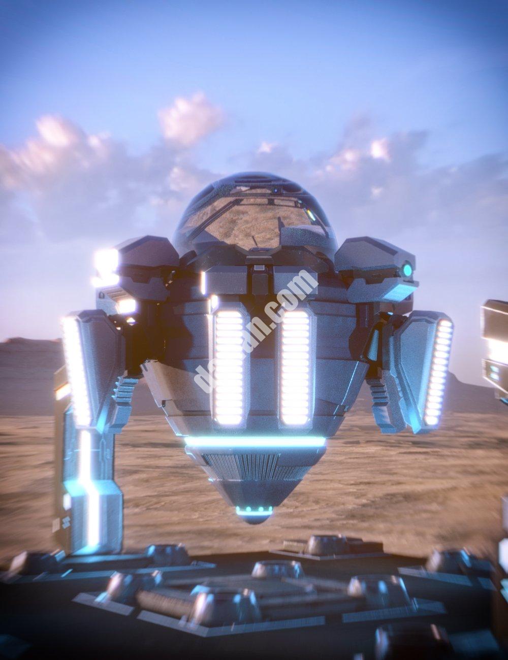 [daz载具] X-BIT未来航天飞机-DAZ爱好者