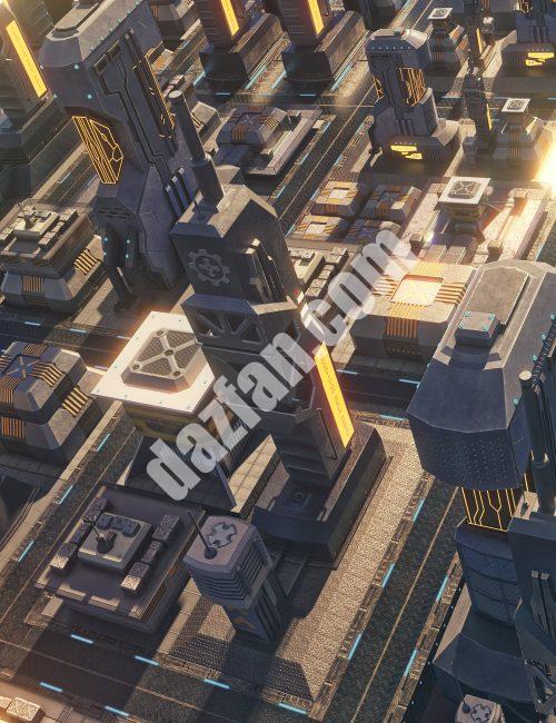 [daz场景] X-BIT未来太空建筑-DAZ爱好者