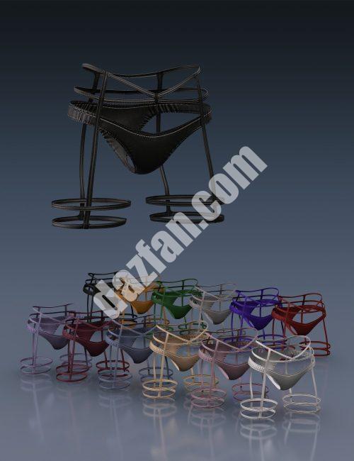 [daz服装] X Fashion Club背带套装01 Genesis 8和8.1女性内裤和背带-DAZ爱好者