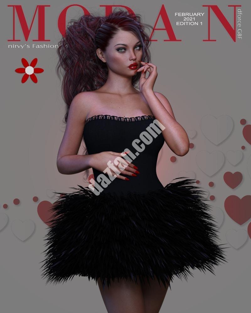 [daz服装] dForce 羽毛连衣裙 G8-DAZ爱好者